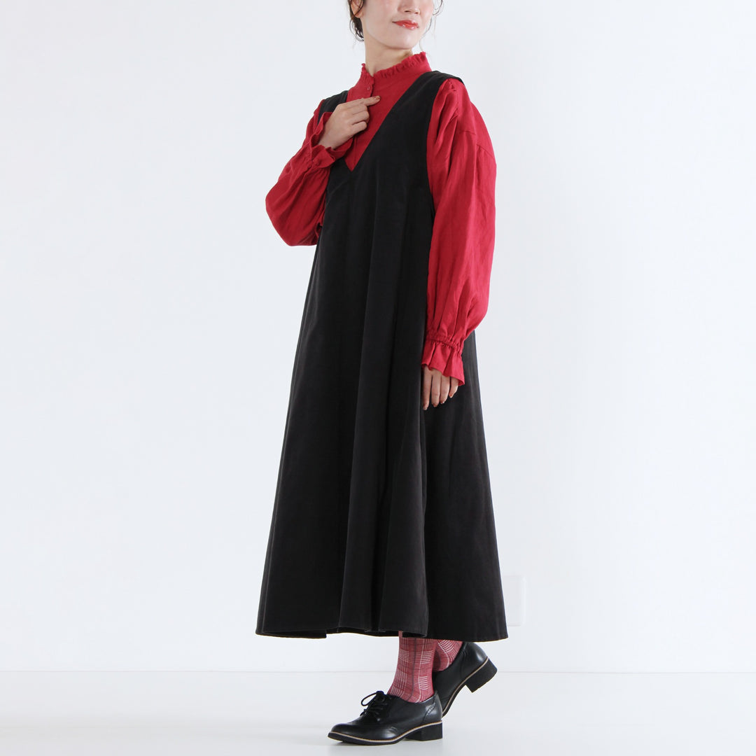 クリスマスお値下げGALERIE VIE コーデュロイジャンパースカートネイビー コーデュロイ風 モールジャージー ジャンパースカート 通販 - ディノス