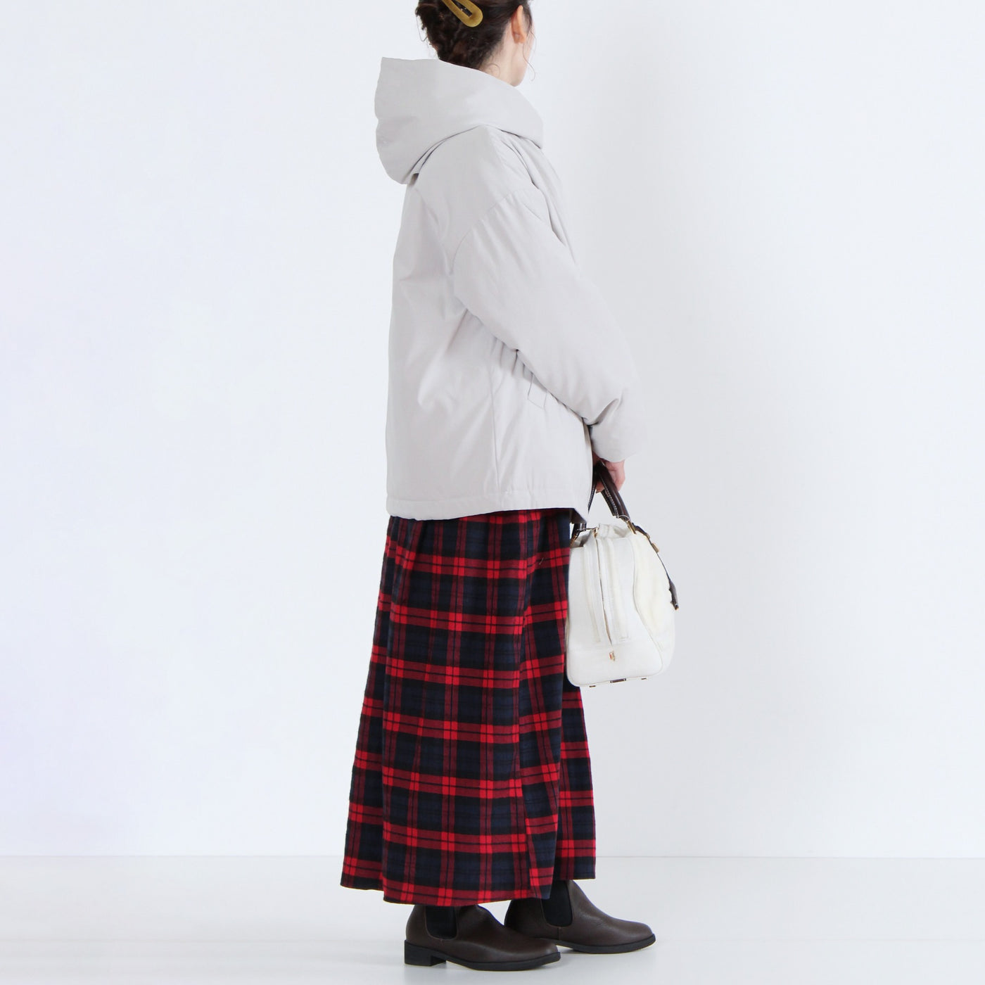 中綿ボンディングフードジャケット 裏地付き