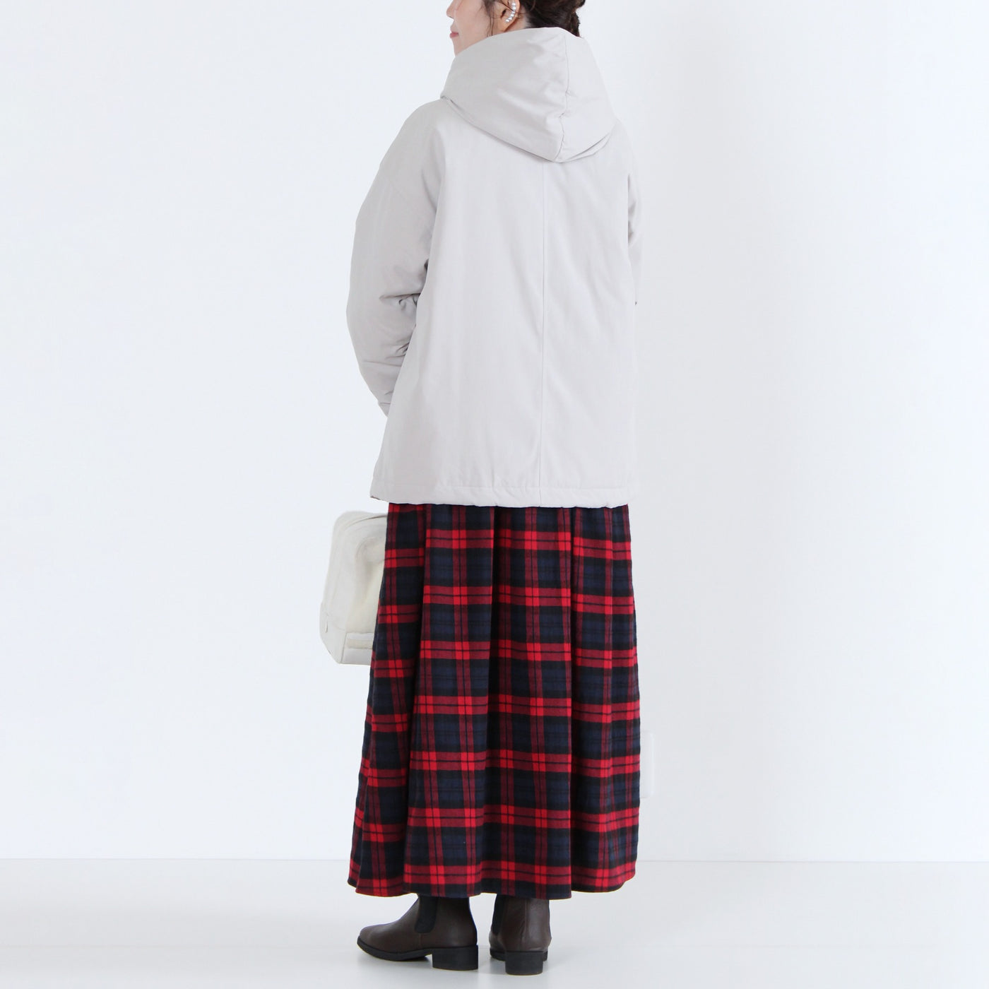 中綿ボンディングフードジャケット 裏地付き