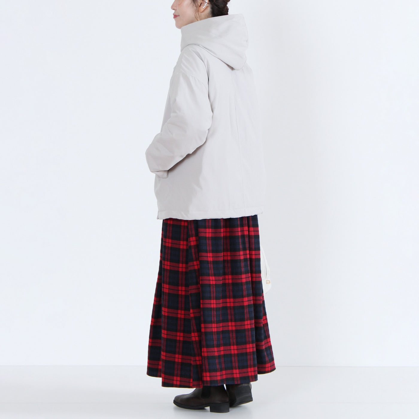 中綿ボンディングフードジャケット 裏地付き