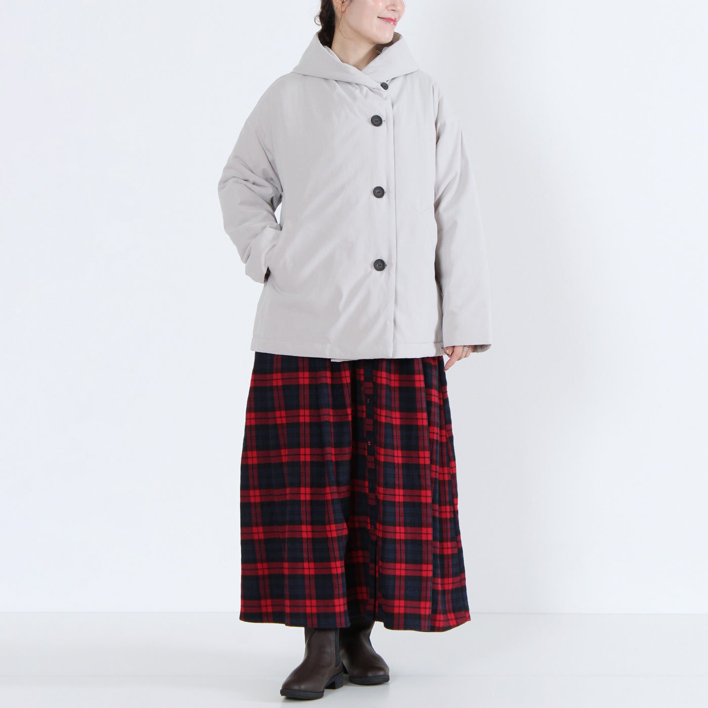 中綿ボンディングフードジャケット 裏地付き