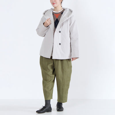 中綿ボンディングフードジャケット 裏地付き