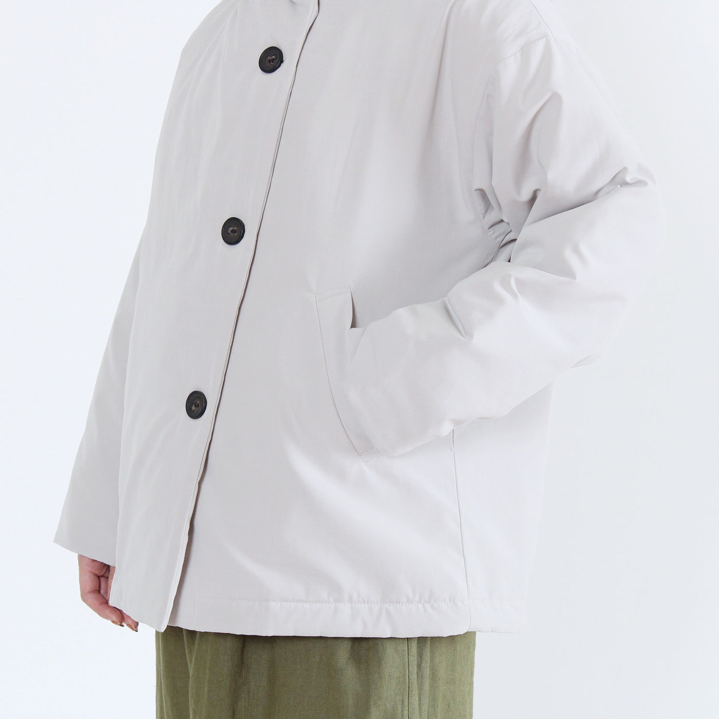 中綿ボンディングフードジャケット 裏地付き