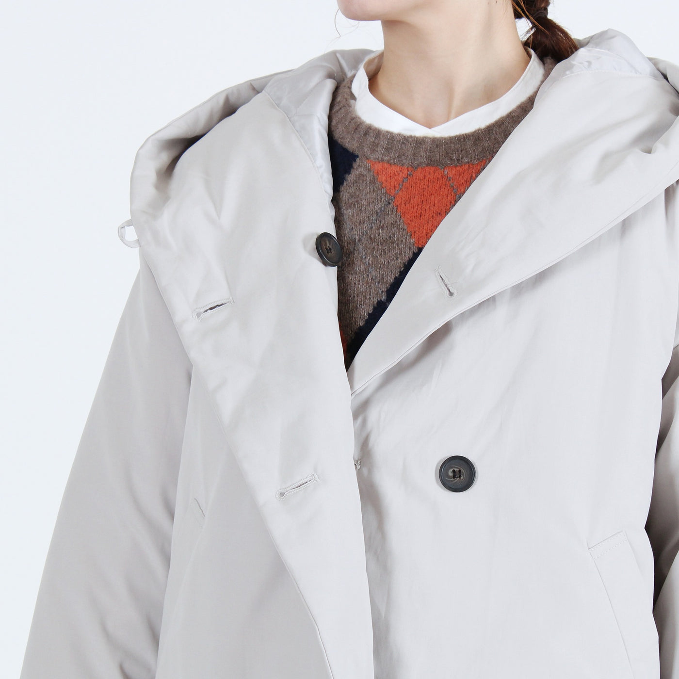 中綿ボンディングフードジャケット 裏地付き