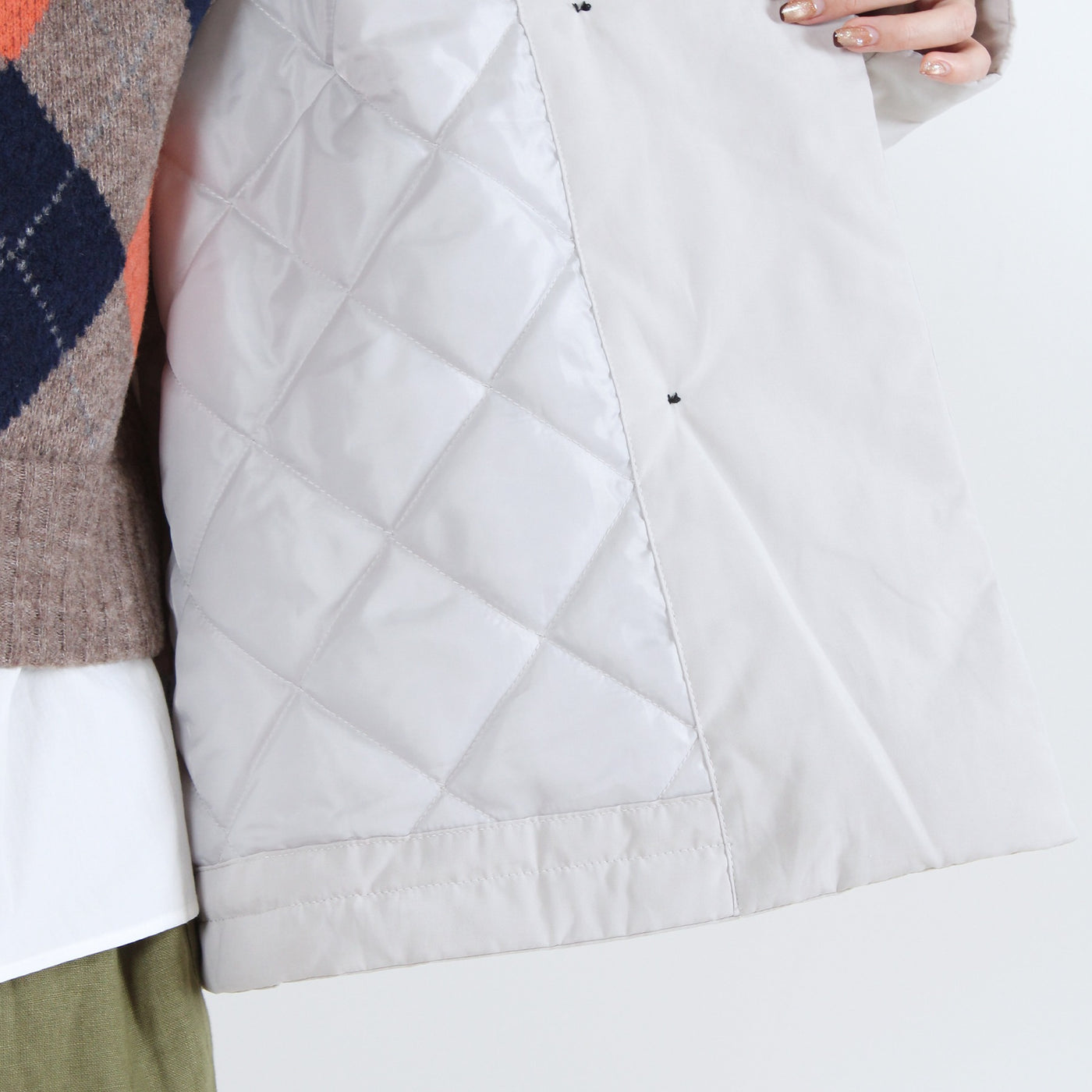 中綿ボンディングフードジャケット 裏地付き