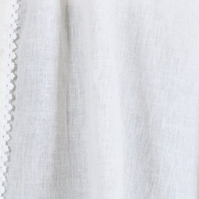 綿麻混 ピコレースピンタックブラウス 平織り生地使用