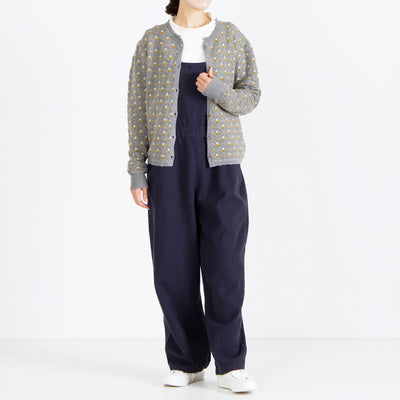 日本製 綿麻混 ハーフリネンキャンバスサロペット