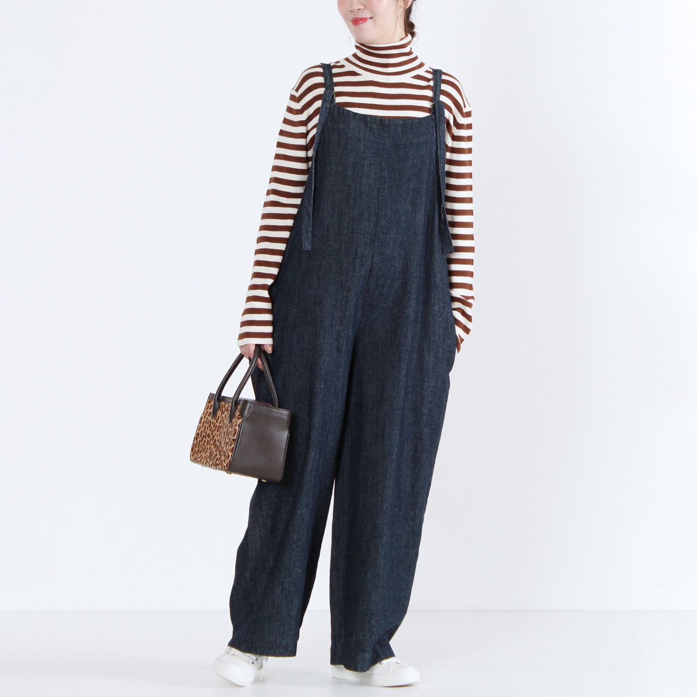 綿カシミヤ混 タートルリブニットプルオーバー