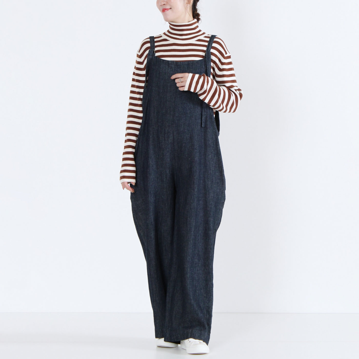 綿カシミヤ混 タートルリブニットプルオーバー