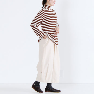 綿カシミヤ混 タートルリブニットプルオーバー