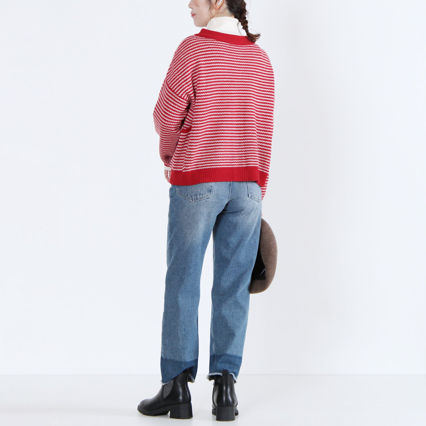 ウール混 2WAYカーディガン イタリーメリノウール使用