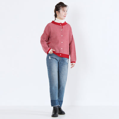 ウール混 2WAYカーディガン イタリーメリノウール使用