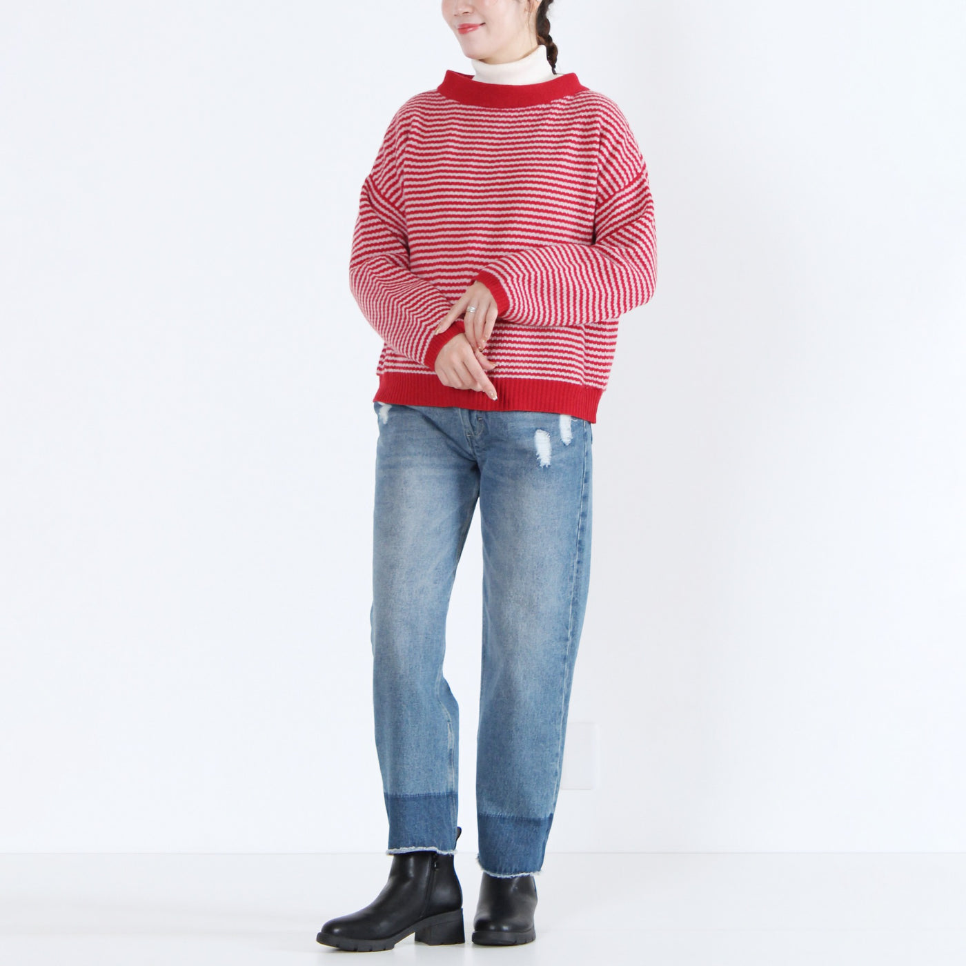 ウール混 2WAYカーディガン イタリーメリノウール使用