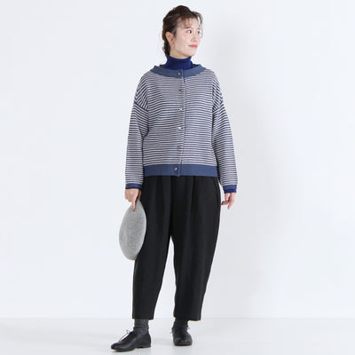 ウール混 2WAYカーディガン イタリーメリノウール使用