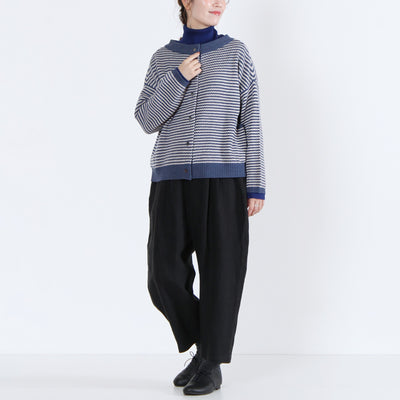 ウール混 2WAYカーディガン イタリーメリノウール使用