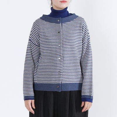 ウール混 2WAYカーディガン イタリーメリノウール使用