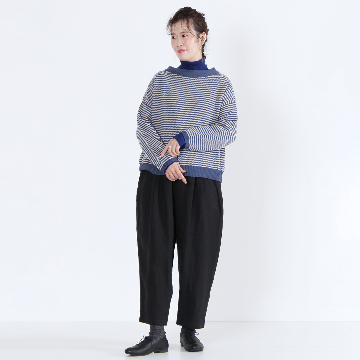 ウール混 2WAYカーディガン イタリーメリノウール使用