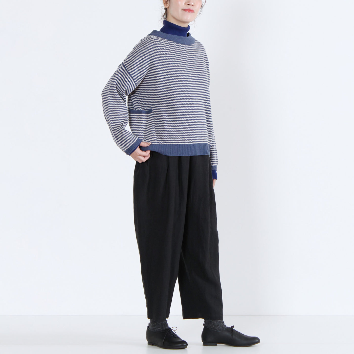 ウール混 2WAYカーディガン イタリーメリノウール使用