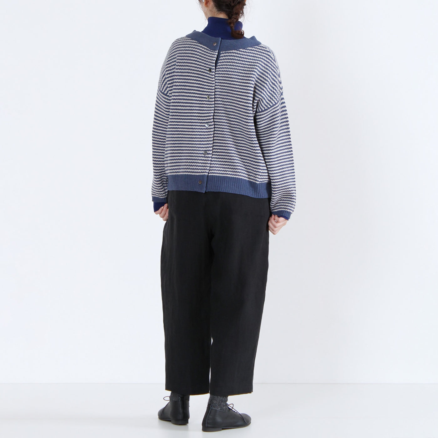 ウール混 2WAYカーディガン イタリーメリノウール使用