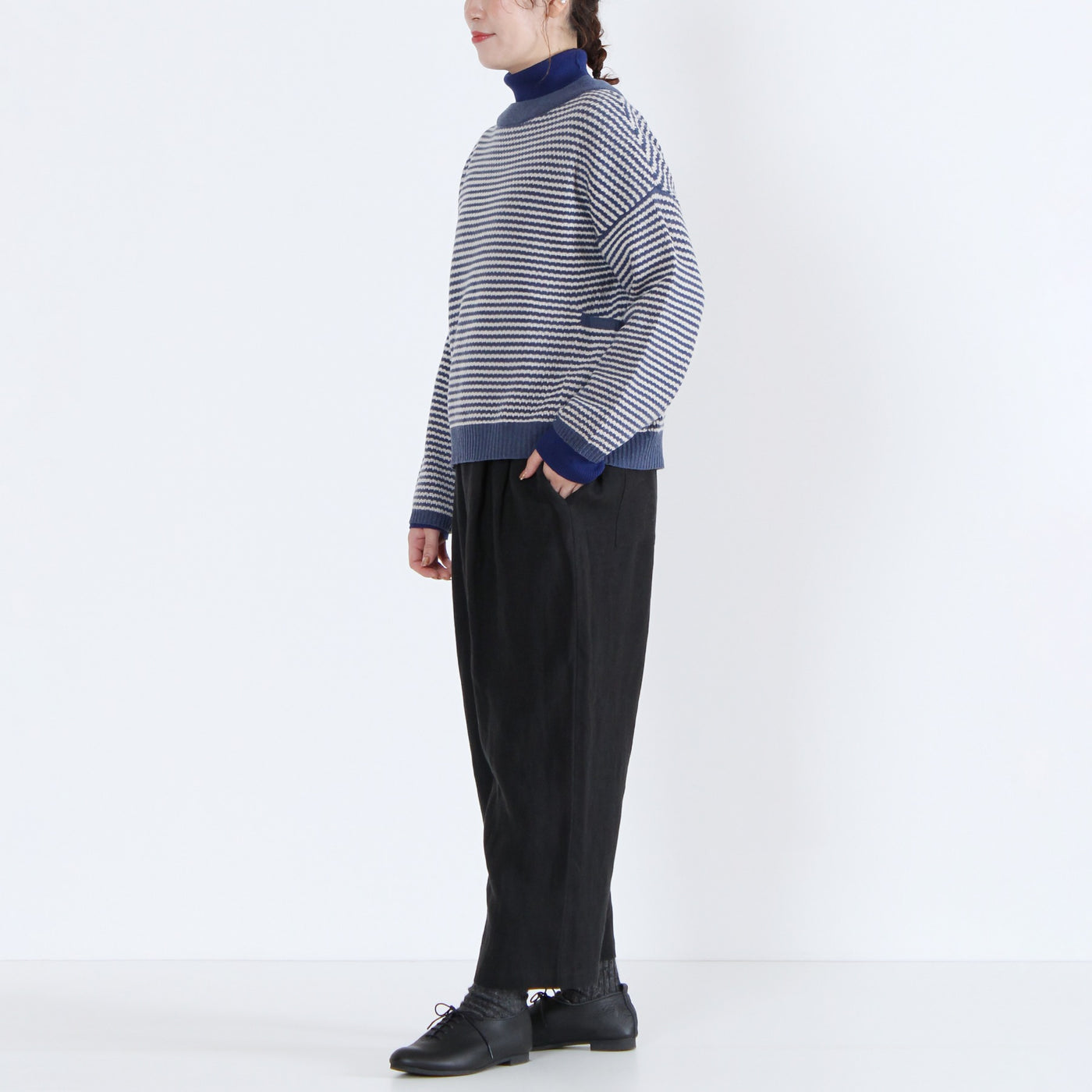 ウール混 2WAYカーディガン イタリーメリノウール使用