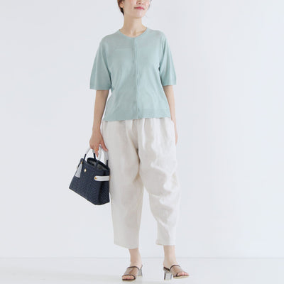 麻100% ista-ire定番パンツ 平織りリネン使用