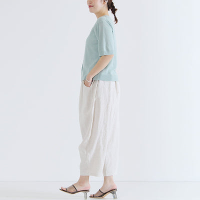 麻100% ista-ire定番パンツ 平織りリネン使用