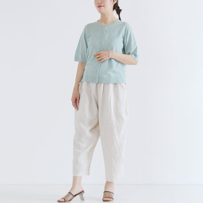 麻100% ista-ire定番パンツ 平織りリネン使用