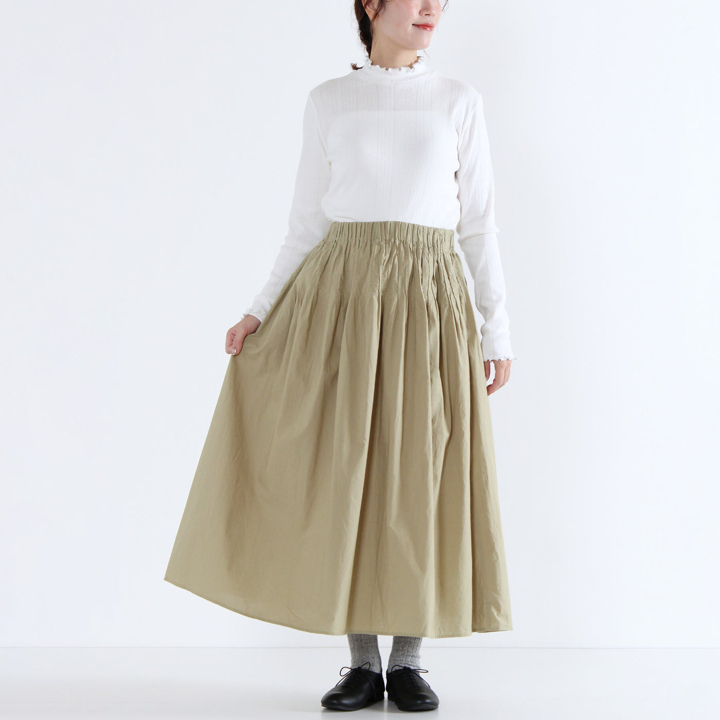 日本製 綿100% バイカラー ハイネックプルオーバー フライス生地使用