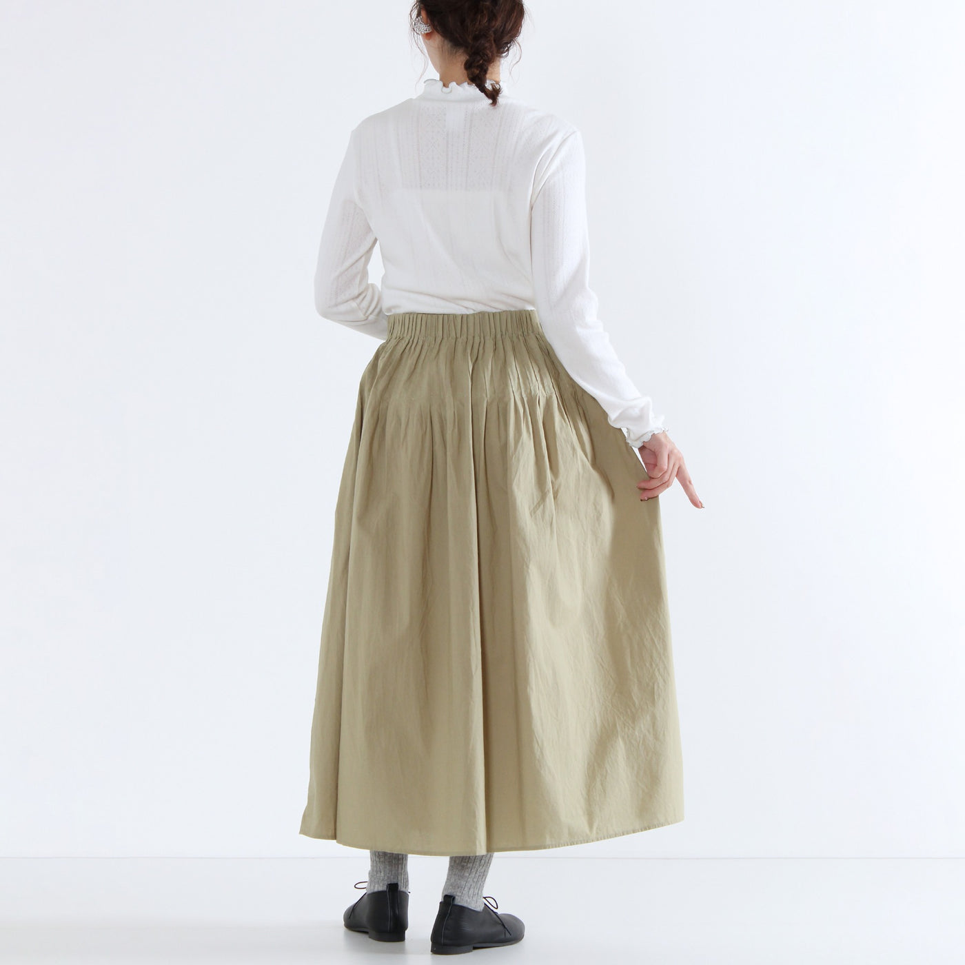 日本製 綿100% バイカラー ハイネックプルオーバー フライス生地使用