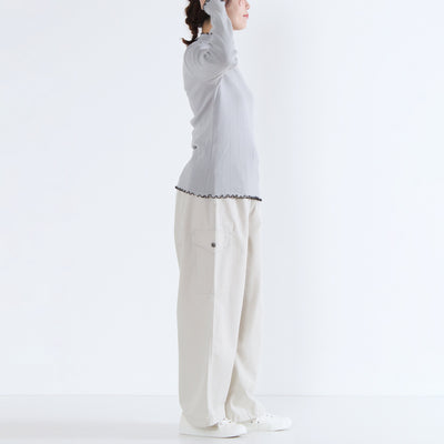 日本製 綿100% バイカラー ハイネックプルオーバー フライス生地使用