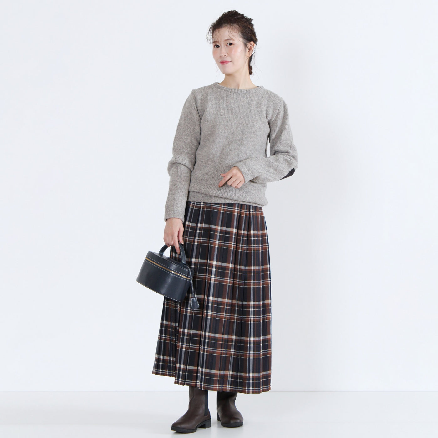 ウール100% ハートパッチニットプルオーバー ペルー産ニット使用