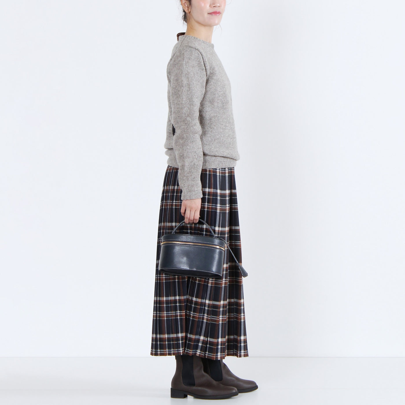 ウール100% ハートパッチニットプルオーバー ペルー産ニット使用