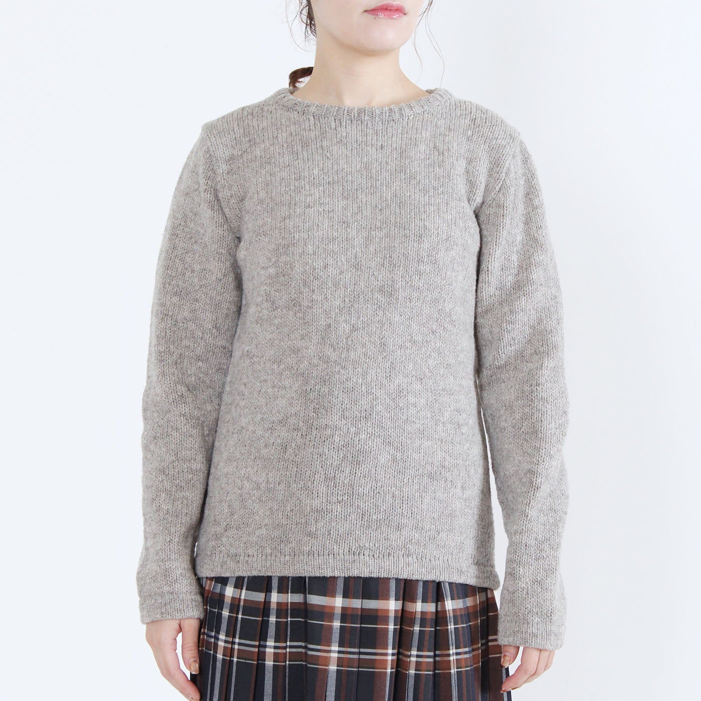 ウール100% ハートパッチニットプルオーバー ペルー産ニット使用