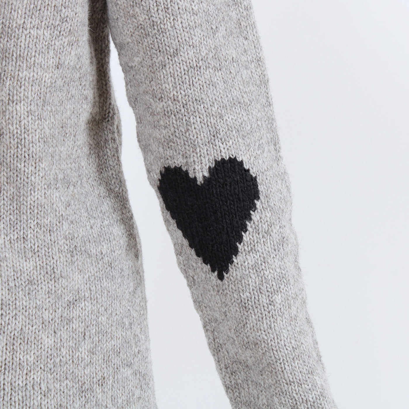 ウール100% ハートパッチニットプルオーバー ペルー産ニット使用