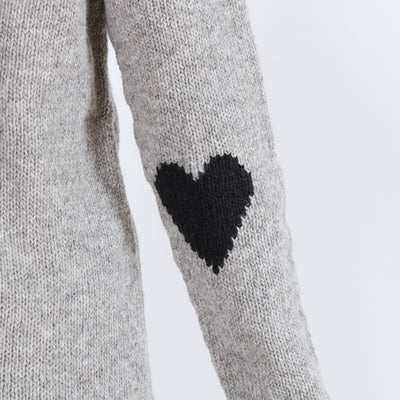ウール100% ハートパッチニットプルオーバー ペルー産ニット使用