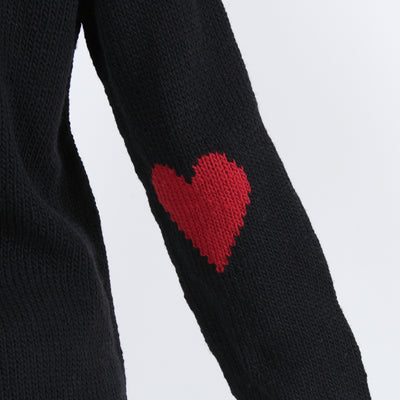 ウール100% ハートパッチニットプルオーバー ペルー産ニット使用