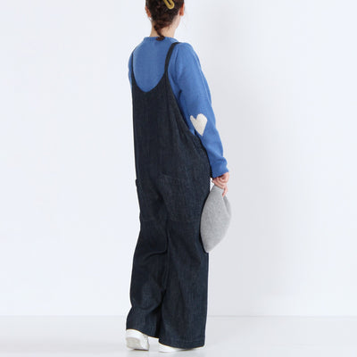 ウール100% ハートパッチニットプルオーバー ペルー産ニット使用