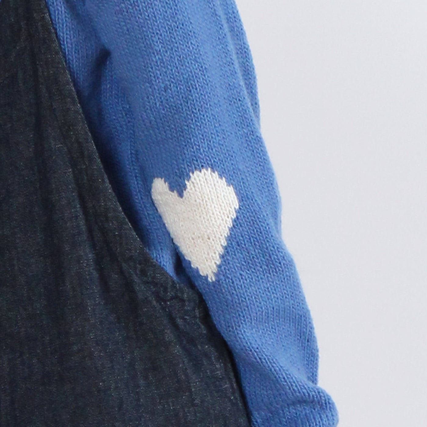 ウール100% ハートパッチニットプルオーバー ペルー産ニット使用