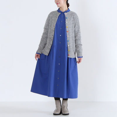 アルパカウール混 カラフル釦ニットカーディガン ペルー産ベビーアルパカニット使用