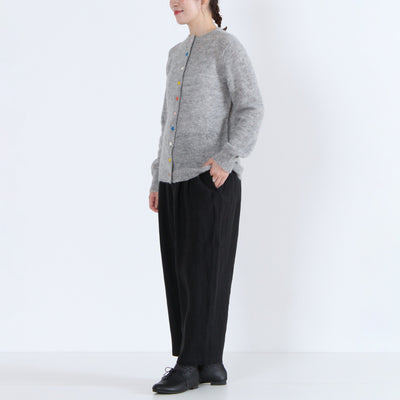 アルパカウール混 カラフル釦ニットカーディガン ペルー産ベビーアルパカニット使用