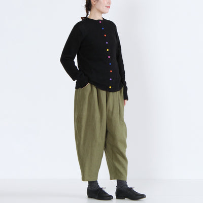 アルパカウール混 カラフル釦ニットカーディガン ペルー産ベビーアルパカニット使用