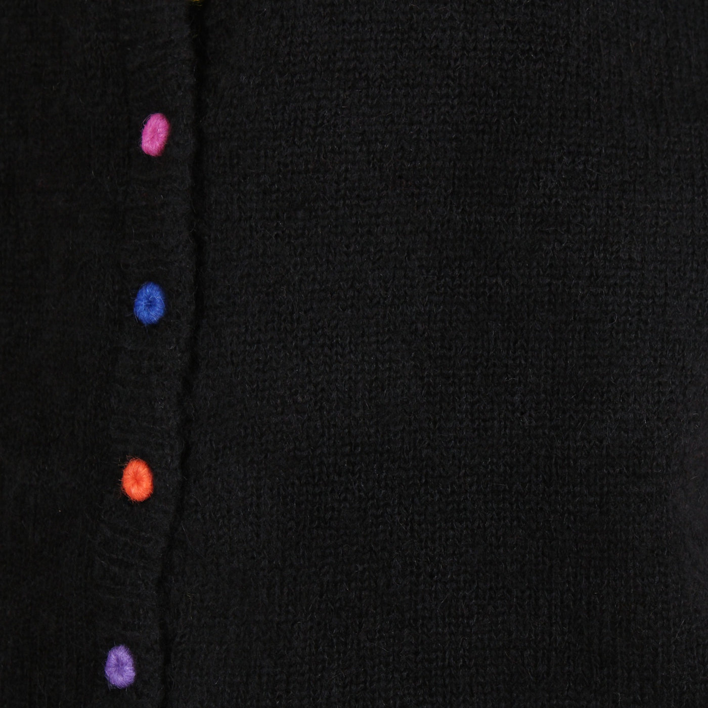 アルパカウール混 カラフル釦ニットカーディガン ペルー産ベビーアルパカニット使用