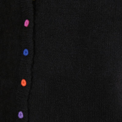 アルパカウール混 カラフル釦ニットカーディガン ペルー産ベビーアルパカニット使用