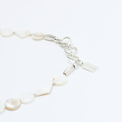 Bubbles from Ocean 天然石 ネックレス マザーオブパール レッドガーネット シルバー
