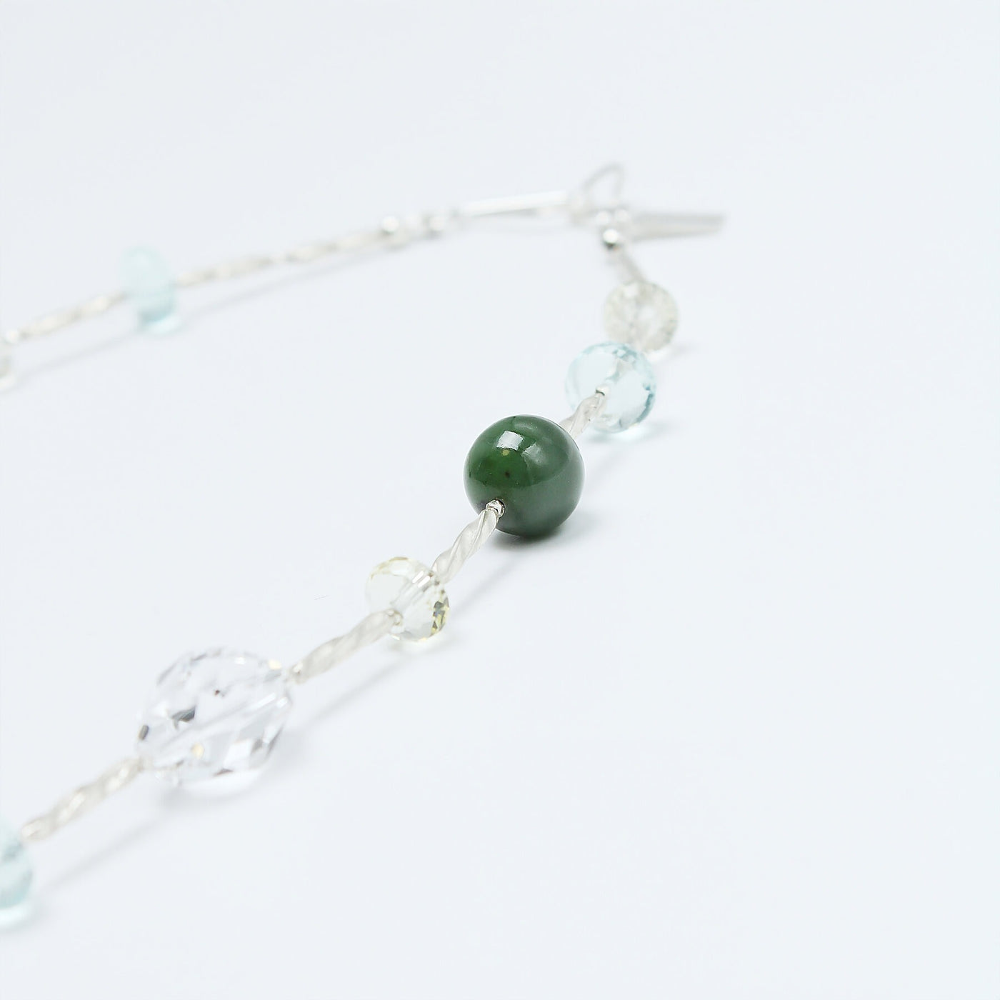 Spring Water 天然石 ネックレス ジェイド オニキス クォーツ ブルークォーツ シルバー