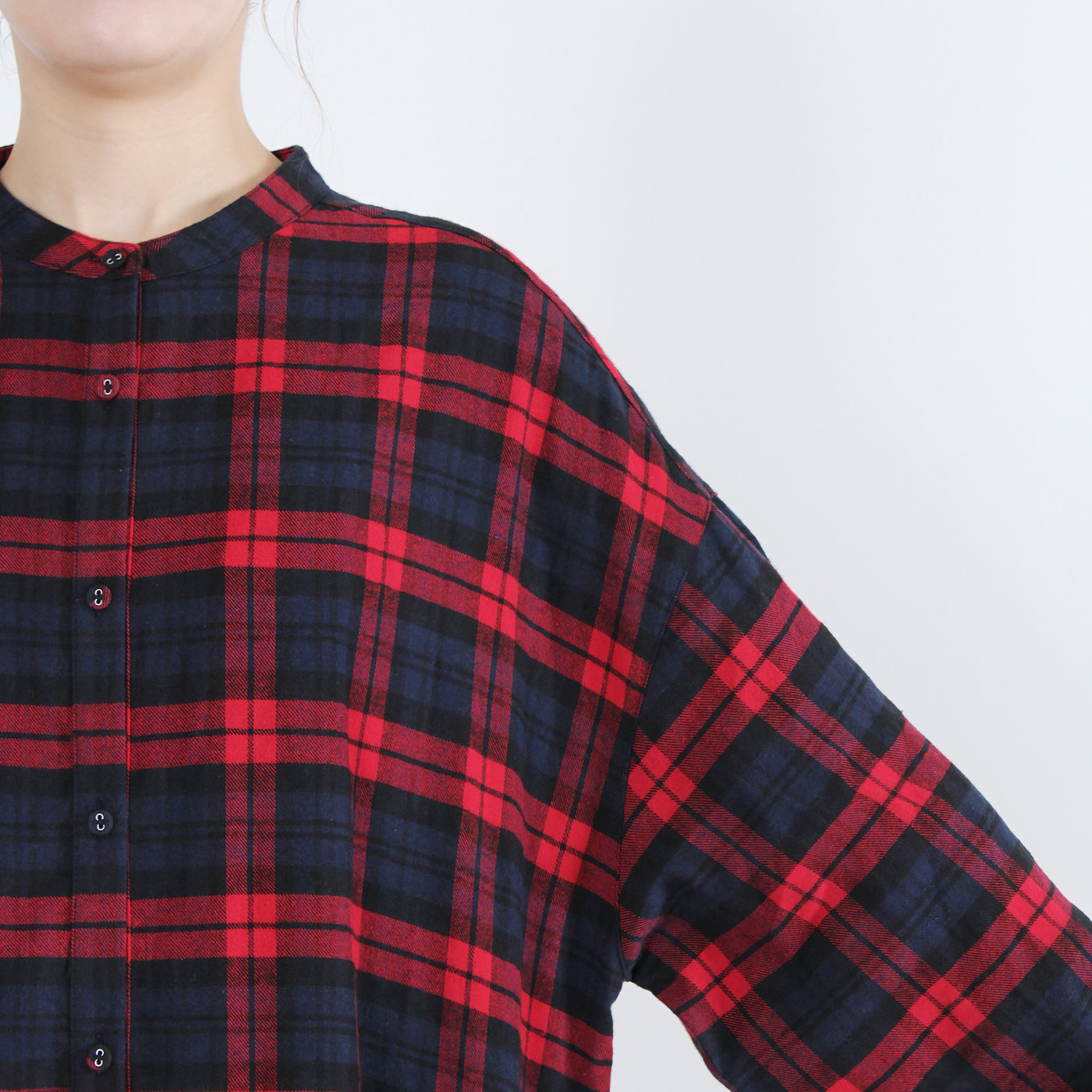 綿100% ギャザーワンピース 起毛チェック使用