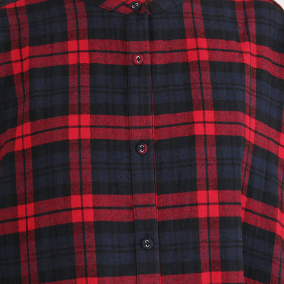 綿100% ギャザーワンピース 起毛チェック使用