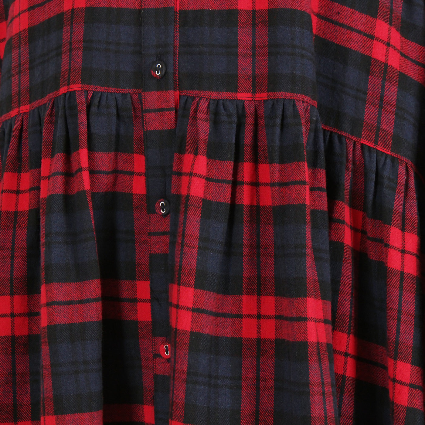 綿100% ギャザーワンピース 起毛チェック使用