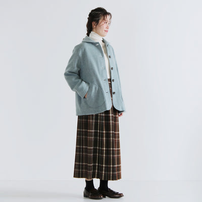 綿カシミヤ混 無地タートルニットプルオーバー