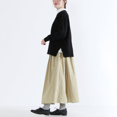 綿カシミヤ混 クルーネックプルオーバー ハイゲージ天竺使用